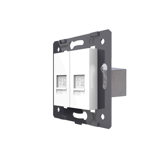 Livolo weißes, zweifaches RJ45 LAN-Modul CAT7