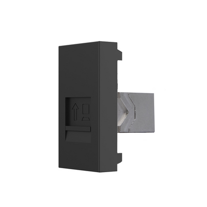 Livolo halbes LAN-Modul CAT7 als End- oder Durchgangsdose in Schwarz