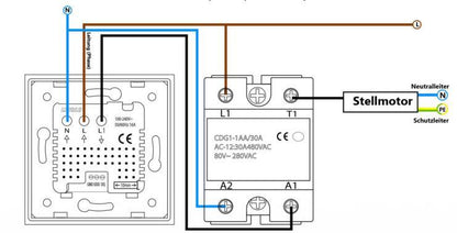 Livolo Raumthermostat f. Fußbodenheizung mit ext. Sensor in schwarz