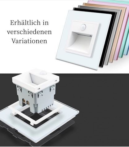 Livolo Treppenbeleuchtung inkl. Bewegungsmelder mit Glasblende in Grau