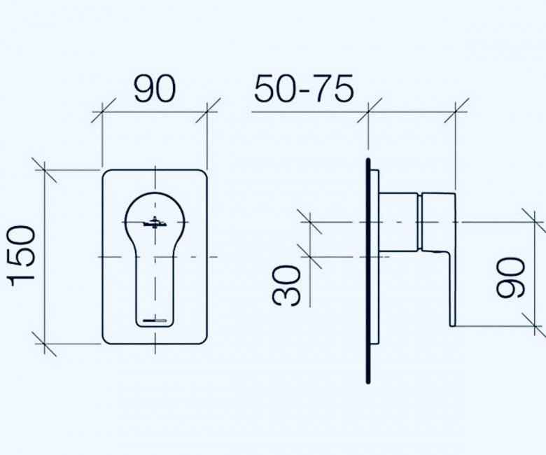 Villeroy & Boch "JUST" UP-Einhandbatterie ohne Umsteller