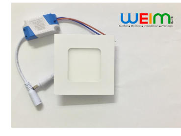 LED Panel / 3W / Eckig / Warmweiß / NICHT Dimmbar